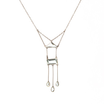 HJALMAR JONASSON, collier, silver med fasettslipad berg...