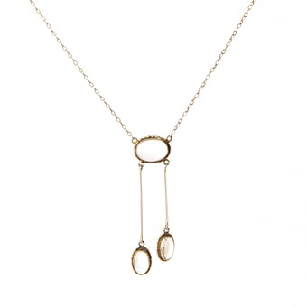 COLLIER, silver med cabochonslipade månstenar.