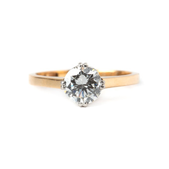 RING, 18K guld och vitguld med briljantslipad diamant 1...