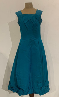 Vestido azul petróleo tornasolado en...