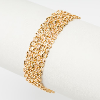 ARMBAND, guld, 18K, X-länk, GHA.