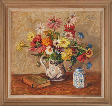 PER-HILDING PERJONS (1911-1998). Sommarblomster, olja p...