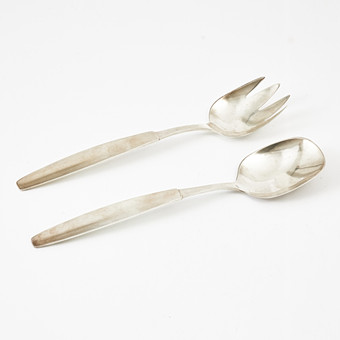 ERIK FLEMING. Salladsbestick, 2 dlr, sterlingsilver, At...