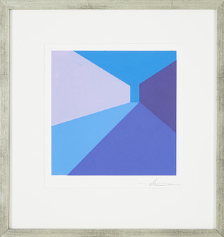 DAVID LARSSON. Deflection Blue, signerad, gouache.