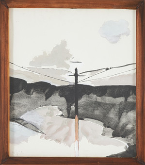 MÅRTEN GLAUMAN (F. 1951). "Stolpe", akvarell på papper,...