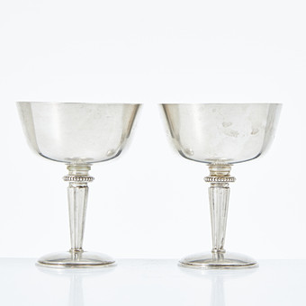 ERIK FLEMING. Cocktailglas, 1 par, sterlingsilver, Atel...