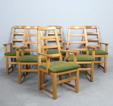 Set brutalistische Stühle / Esszimmerstühle, Eiche, 196...
