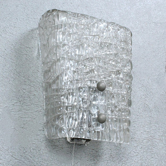 Wandleuchte aus Eisglas, 1970er Jahre.