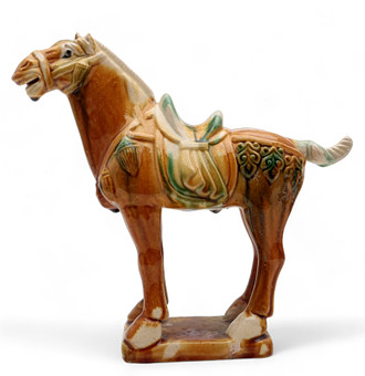 Caballo chino de estilo Tang en loza...