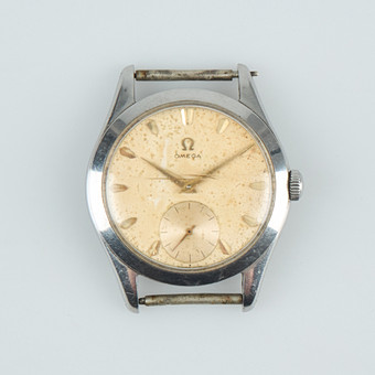 OMEGA, 36 mm, stål, manuella, plexiglas, ca 1954.