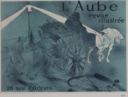 तुलूज़-लोत्रेक, हेनरी डे। के अनुसार। "L' Aube", 1896 के मूल पोस्टर के अनुसार रंगीन लिथोग्राफ।