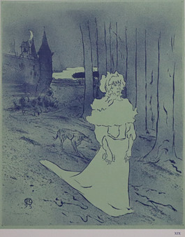 Toulouse-Lautrec, Henri de。仿作。《La Chateleine》，据1895年原版海报制作的彩色石版画