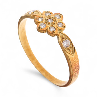 Sortija floral en oro.