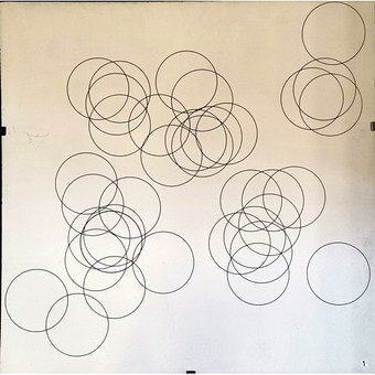 BASIL GOODE 1975 ABSTRACT GEOMETRIC ACRYLIC PAINTING 'RANDOM 6'.