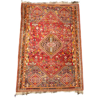 Persian wool carpet with geometric motifs, 20th Century.
