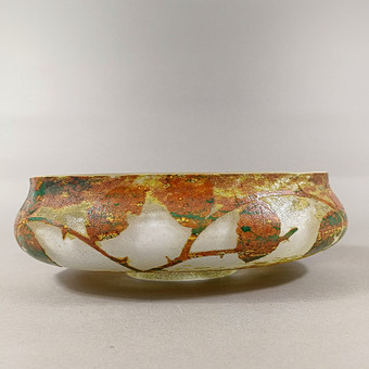 玻璃装饰碗「Feuilles d‘automne」Daum Frères，南锡，约 1910 年。