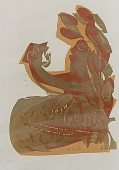 GRIESHABER, HAP. Xilografía del ciclo "Das andere Ufer vor Augen", firmada a mano.
