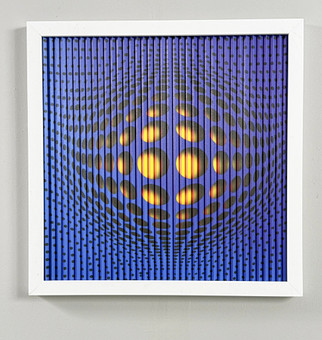 Lena László für Studio Exactly, Lenticular/3d Relief auf Aluminiumplatte mit Lamination, '529 dots'.