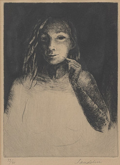 BÖRJE SANDELIN (1926-1971). "Tändstickan", etsning nr 33/40, signerad.