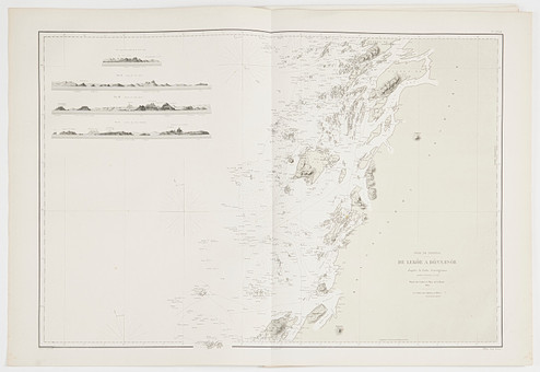 NORDNORGE, 10 SJÖKORT UR DEPOT DE LA MARINE, 1868, Lofoten, Hammerfest, Varanger, Tromsö.