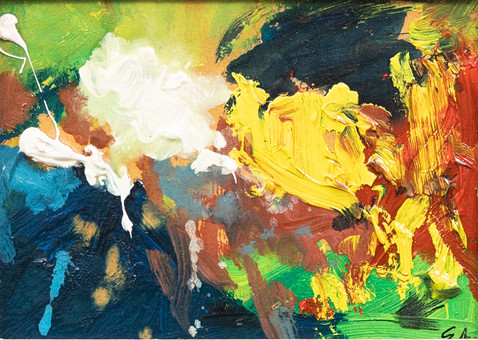 GILLIAN AYRES (STORBRITANNIEN, 1930-2018). Komposition, olja på pannå, signerad.