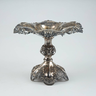 UPPSATSSKÅL, silver, Carl Olof Holm, Norrköping, 1857.