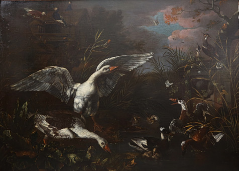 CIRCLE OF JAN ASSELIJN. Birds in a landscape.