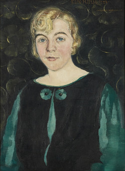 MARGIT ROMARE (född Rendschmidt, Sverige, Stockholm 1887-1936 Arild), "Elin Hjelm", signerad och daterad 1923, olja på duk.