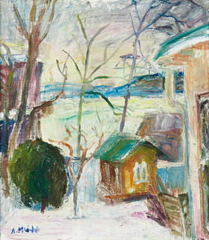 ASTRID MUNTHE DE WOLFE (Sverige, Stockholm, född 1926):"Vinter", 2005, signerad., olja på duk.