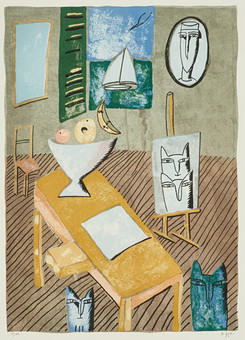 MADELEINE PYK (FÖDD 1934). Konstnärens ateljé, signerad, numrerad 5/380, färglitografi.