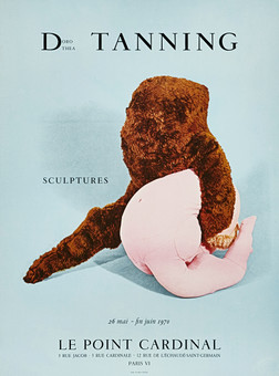 DOROTHEA TANNING (USA, 1910-2012). Utställningsaffisch, "Étreinte", sculptures 1970, Le point Cardinal, Paris, IMP. Union Paris.