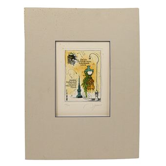 DIETER PORTUGALL – ORIGINAL ETCHING "ROSENGARTEN-EDITION 1993", HAND-SIGNED AND LIMITED.
