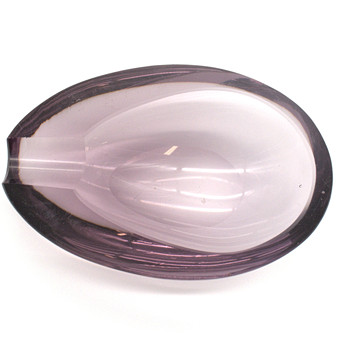 MURANO DESIGNER GLAS SCHALE, AMETHYSTFARBEN, ITALIEN, UM 1960.