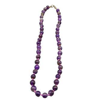 Amethist parelketting met 925 zilveren sluiting
