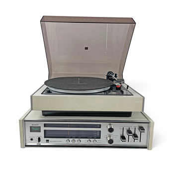 STEREOANLÄGGNING, 2 dlr, Scharp SA-603HA samt Dual 1225, 1970-tal.