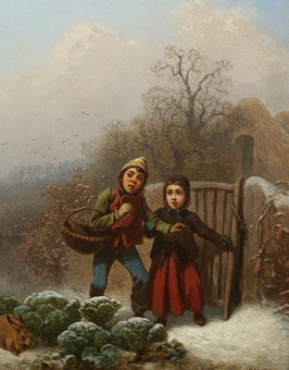 FERDINAND MARÖHN. Olja, signerad, 1800-tal.