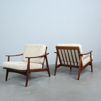 Pár křesel s područkami / Easy Chairs ze 70. let, teak, Dánsko.