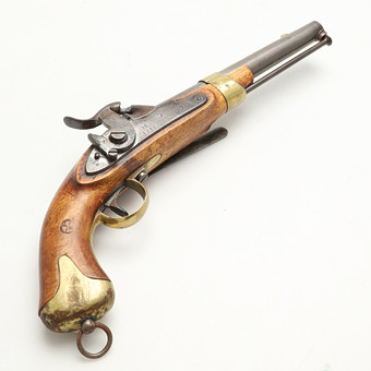 SLAGLÅSPISTOL, svensk, modell m/1845 för flottan, Husqvarna faktori 1848.