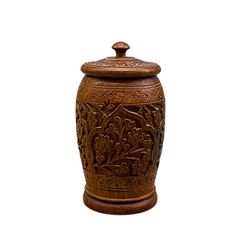 DECKELDOSE AUS HOLZ - FLORALES RELIEFDEKOR.