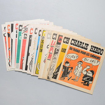 CHARLIE HEBDO, tidskrifter, 16 st, 1971-77.