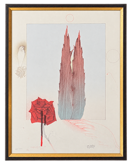 BRUNI, BRUNO. "Mezzogiorno", 1982, kleurenlithografie op papier uit de cyclus van dagdelen.