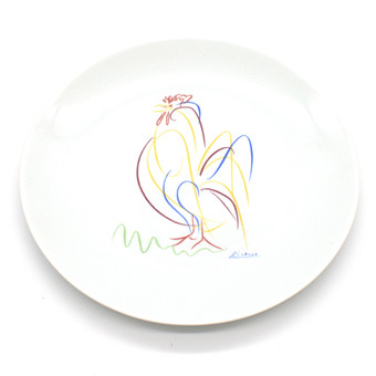 PABLO PICASSO. VINTAGEOWY TALERZ ŚCIENNY „LE COQ” ZAMÓWIONY PRZEZ STUDIO PROJEKTOWE LIMOGES, OK. 1970.