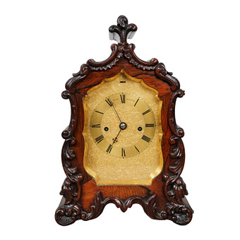 A VICTORIAN ROSEWOOD LIBRARY TIMEPIECE, ROSS, EXETER.