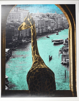LARS TUNEBO. Mixed media, ”Window view in Venice”, signerad, numrerad 10/30.