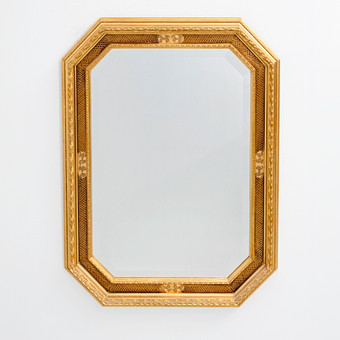 SPEGEL, fasettslipat glas, förgylld ram, 1900-tal.