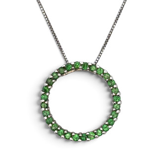 GREEN STONE CIRCLET 925 NECKLACE.