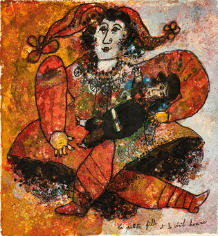 THEO TOBIASSE Israel-Frankrike 1927-2012), "Le petit fille et le vieil. Signerad 47/175. Lito.