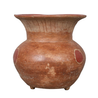A PRE COLUMBIAN EARTHENWARE POTTERY VASE, MEXICO, CIRCA 3RD - 7TH CENTURY AD.
