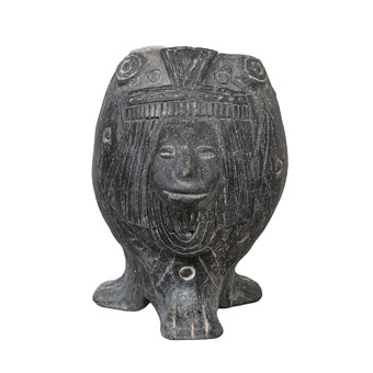 A PRE COLUMBIAN BLACK EARTHENWARE VESSEL, MEXICO.