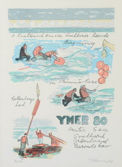 GÖSTA WERNER. "Svalbard", färglitografi, signerad & daterad -81.